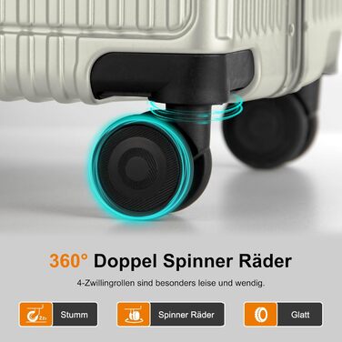 Набір валіз HOMELUX 3 шт. (M-L-XL) з ABS-пластику, сріблясті, з жорсткою обшивкою, з ручкою-телескопом, для подорожей