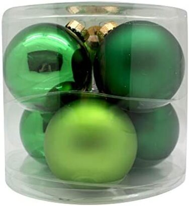 Різдвяні кулі скляні 10 см 6 шт. ялинкові кулі ялинкові прикраси Колір вічнозелений (Світло-зелений, зелений, темно-зелений)