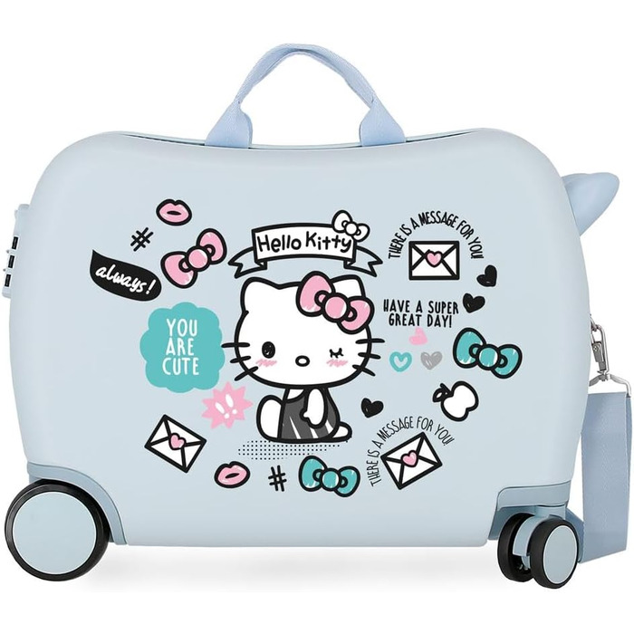 Дитяча валіза Hello Kitty синя 50x39x20 см ABS 38L 2.1кг 4 колеса ручна поклажа з замком