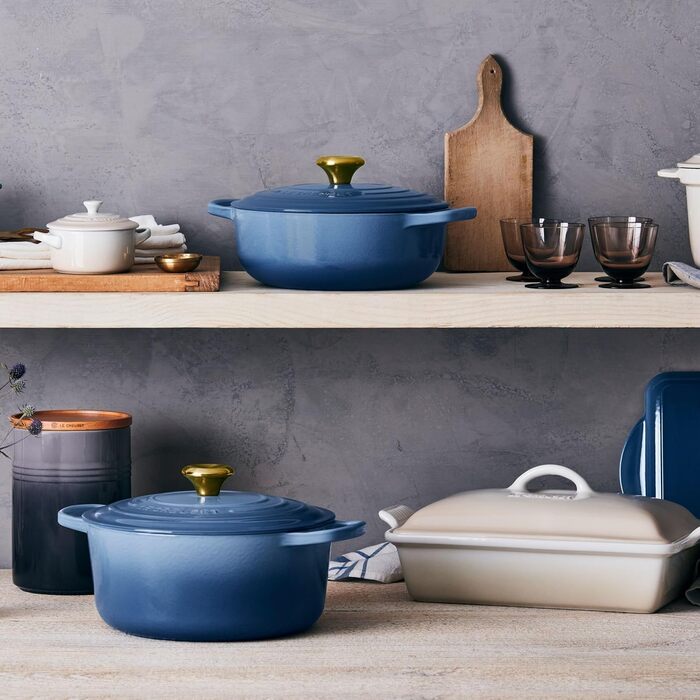 Le Creuset Signature Казанок з чавуну з кришкою, Ø 20 см, 2,4 л, Chambray, для всіх типів плит, включаючи індукцію