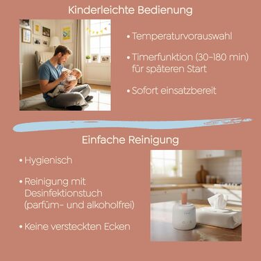 Підігрівач для пляшечок Lämmy – акумуляторний, портативний, точний, не протікає, компактний – для всіх пляшечок, USB