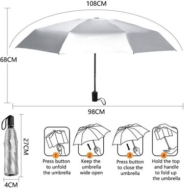 Парасолька CUBY, парасолька, зовнішній захист від ультрафіолету Жіноча автоматична складна парасолька вітрозахисна від дощу, міні-парасолька кишенькові парасольки з 8 ребрами для дорослих та дітей Парасолька для подорожей (синя)