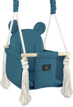 Дитяча гойдалка для дому та вулиці Bär Light Velvet | Гойдалка для малюків з м'яким сидінням