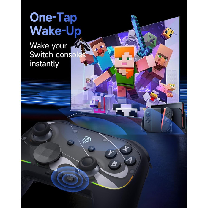 Контролер EasySMX S10 для Switch 2: Wake-up, Joystick, NFC, 1200mAh, знімний D-Pad, магнітні панелі, чорний