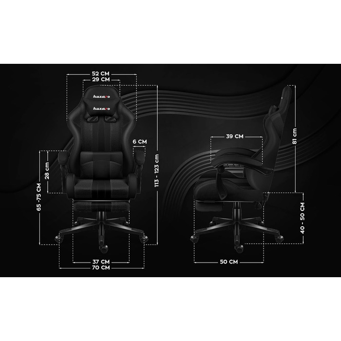 Крісло ігрове Huzaro Force 4.7 Grau Mesh - для геймерів, офісу, з підніжкою, підтримкою спини та шиї, до 140 кг