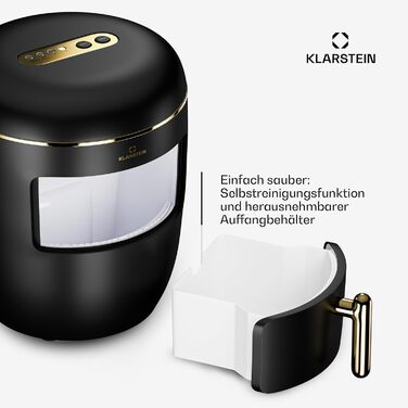 Машина для льоду Klarstein для дому, кемпінгу та ресторану: швидка міні-машина для льоду, професійна, самоочисна, 2.3л контейнер, 15 кг/24 год, чорна