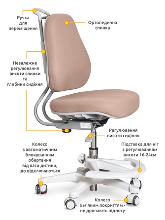 Дитяче крісло Evo-Kids Mio Ergo Lite Brown (арт.Y-507 Lite BR)