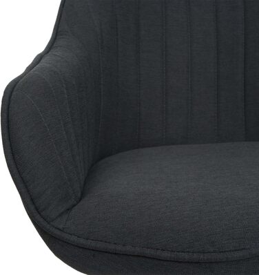 Стільці для їдальні Mendler HWC-K27, кухонні стільці з підлокітниками, поворотні, тканина, темно-сірий