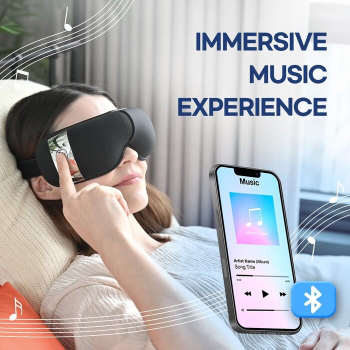 Масажер для очей HubiCare з підігрівом та вібрацією – для зняття втоми, мігрені та зменшення набряків під очима