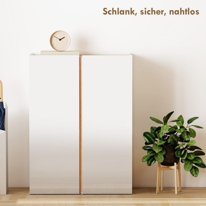 Шафа для взуття HOMCOM з функцією Soft-Close, 6-рівнева конструкція без ручок, вміщує до 18 пар, для передпокою, вхідної зони, з дерева, біла