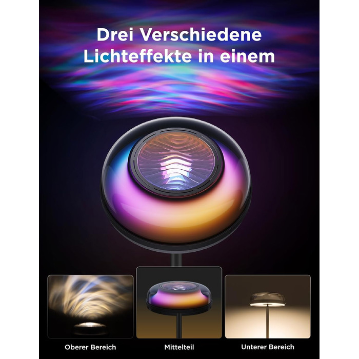 Світлодіодна торшер Govee RGBICWW з ефектом хвилі, багатозонне освітлення, 80+ режимів, Matter/Alexa, для вітальні, спальні