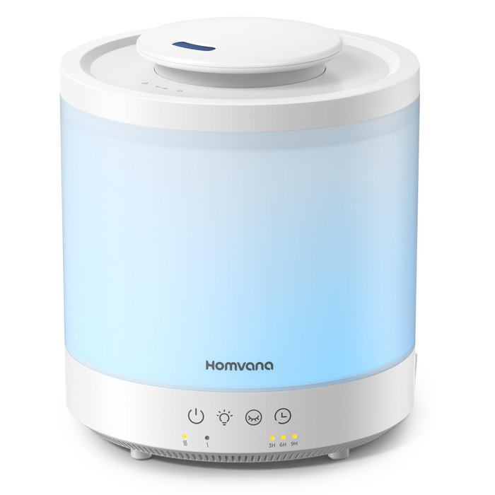 Зволожувач повітря Homvana для спальні 1.5л, ультразвуковий, з аромадифузором для ефірних олій, LED, BPA-Free