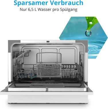 Посудомийна машина MEDION DWT60: 6 комплектів, 7 програм, ECO, AquaStop, LED дисплей, захист від дітей