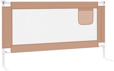 Бортик для ліжка дитячого vidaXL 200x25 см, бежевий (Taupe), тканинний захист від випадання для малюків та немовлят