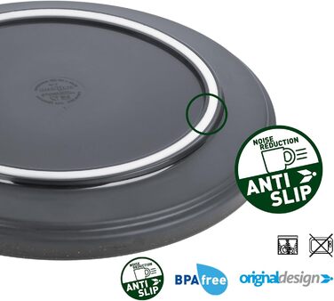 Набір посуду BRUNNER Melamin 16 предметів: тарілки та чашки для кемпінгу (2-4 особи) + ланч-бокс ODETTE, стекований, стійкий до подряпин