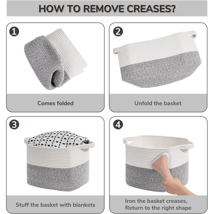 Кошики для зберігання TIMEYARD, декоративні плетені кошики, 3 шт., сірий колір, 33 x 25 x 22,5 см