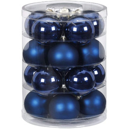 Чарівні різдвяні кулі зі скла 6 см, 20 шт. ялинкові кулі, Колір (темно-синій-темно-синій)