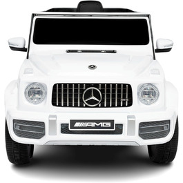 Дитячий електромобіль Mercedes G63 AMG ліцензійний, 12V, з пультом, MP3, білі двері