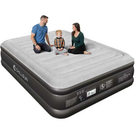 Надувне ліжко CHILLSUN® для 2 осіб, 203x152x46 см, з електричним насосом, водонепроникне, для кемпінгу та гостей