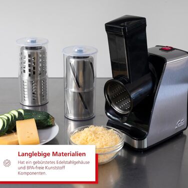 Електричний овочевий слайсер Solis Slice & More 8401 - 5 насадок, нержавіюча сталь, 350 Вт