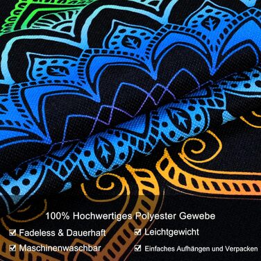 Упаковки Blacklight Mandala Tapestry UV Reactive Bohemian 120x32.5см для спальні/вітальні, 2