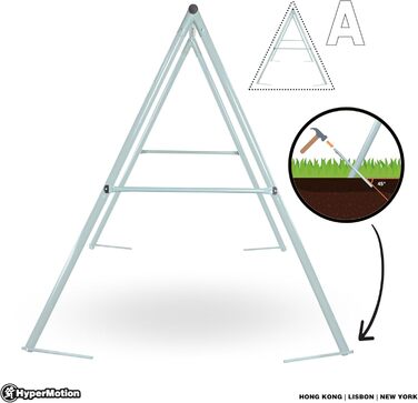 Гойдалка садова HyperMotion Storchennest з А-рамою для 2 осіб, зелена - 102 см, до 150 кг, UV-стійка