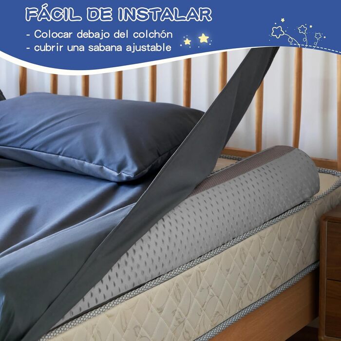 Бортик для ліжка дитячий захисний, сірий - запобігає випаданню (1 шт.)