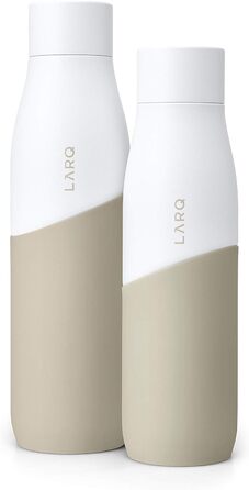 Самоочисна легка, з одним покриттям, стійка до іржі, сталева пляшка для води (710 мл, біла/дюна)