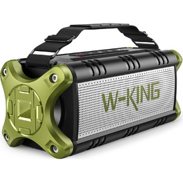 W-KING Портативна Bluetooth Колонка 90W, Вологостійка IPX6, 40 годин, Powerbank, NFC, AUX, TF, Зелена