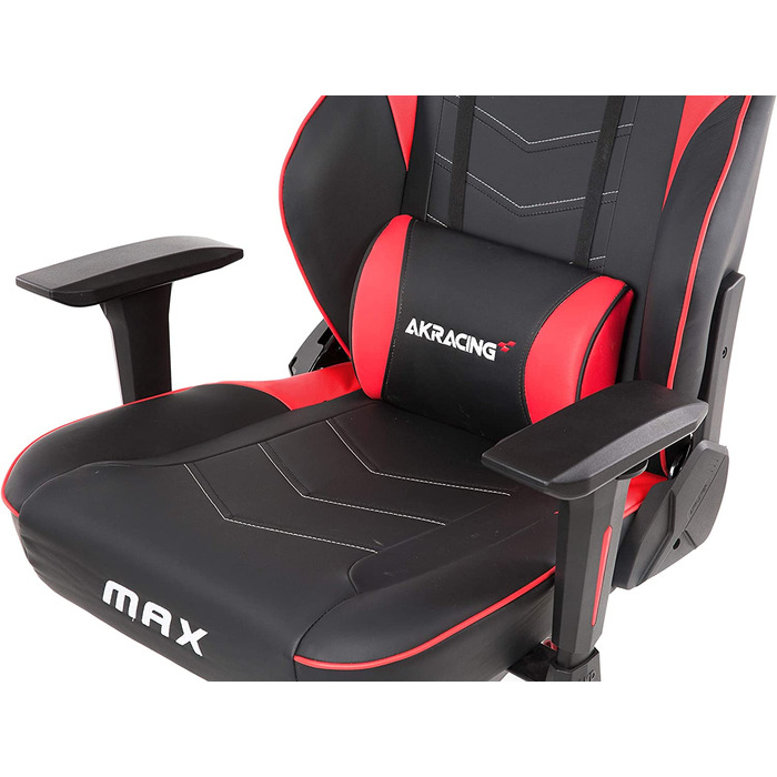 Ігрове крісло AKRacing Master Max, PU шкірозамінник, гарантія 5 років (чорний/червоний)