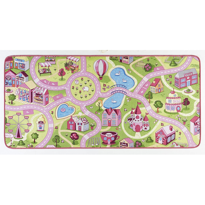 Килимок Hanse Home Play Sweet Town Дитячий килимок 90x200 см Рожевий