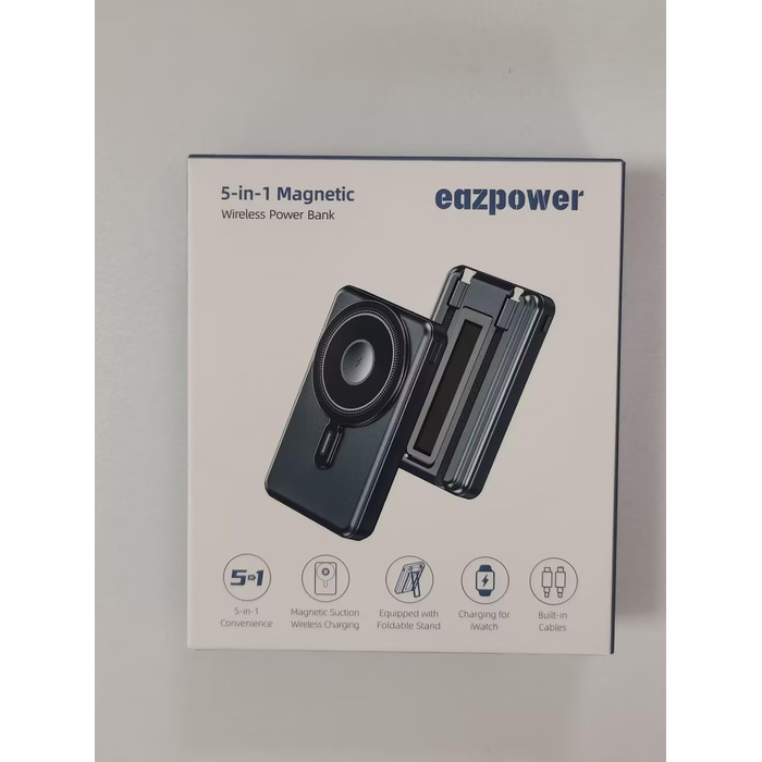 Повербанк Eazpower Magsafe 10 000 мАг, 20 Вт PD, бездротовий, USB-C, для iPhone, Apple Watch, Airpods