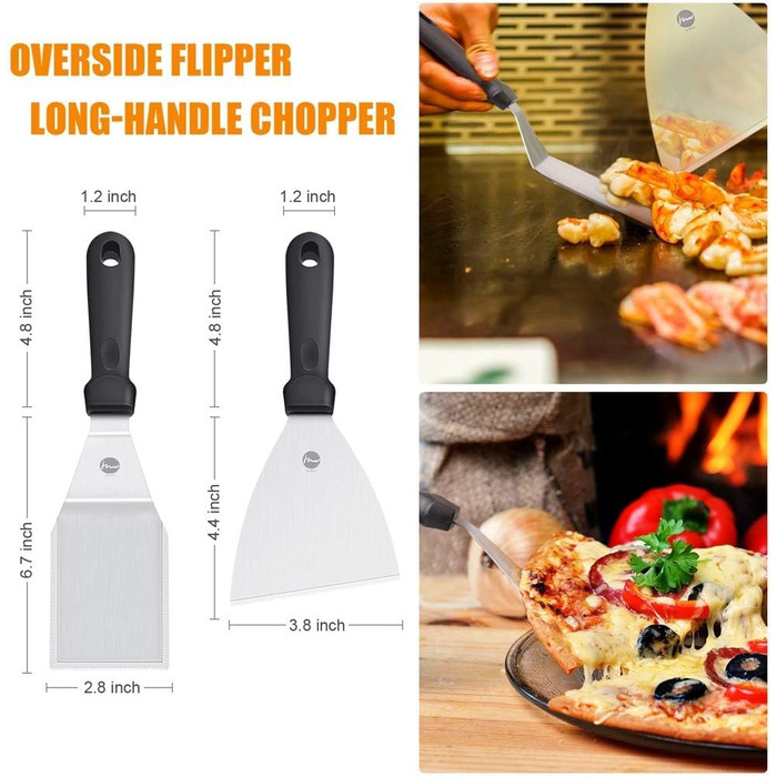 Набір для грилю Huolewa, нержавіюча сталь, 9 предметів: лопатка, щітка, викрутка, сумка. Професійний аксесуар для BBQ, тепаньякі та кемпінгу