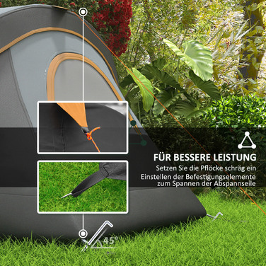 Намет для кемпінгу на 5-6 осіб, сімейний намет, сумка для перенесення, 4,55x2,2x1,8 м, світло-сірий/чорний