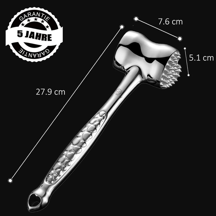 Ніж для відбивання м'яса з нержавіючої сталі | Оригінальний дизайн | Подвійний молоток для відбивання відбивних, котлет, стейків | М'ясний молоток з 5-річною гарантією | Серія подарунків Love Edition