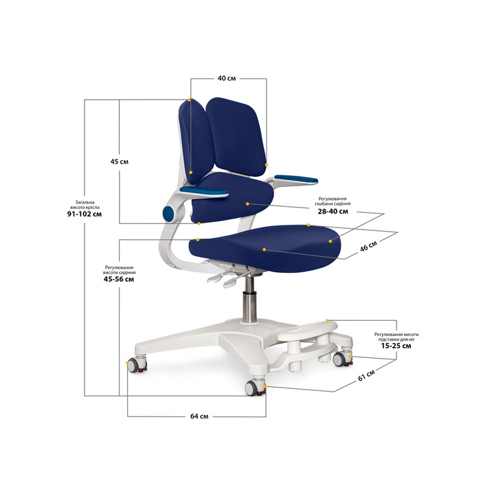 Дитяче крісло Mealux Trident Dark Blue (арт. Y-617 DB)
