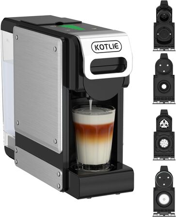 Кавомашина KOTLIE ST-550 Multi-Kapsel: 4-в-1 для Nes Original, Dolce Gusto, Mio та з меленої кави, 19 Bar, 7 рівнів