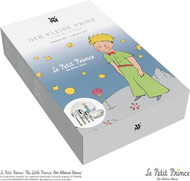 Набір дитячого посуду WMF Der kleine Prinz, 6 предметів – нержавіюча сталь, персоналізована гравірування, придатний для миття в посудомийній машині, подарунок на народження або хрещення