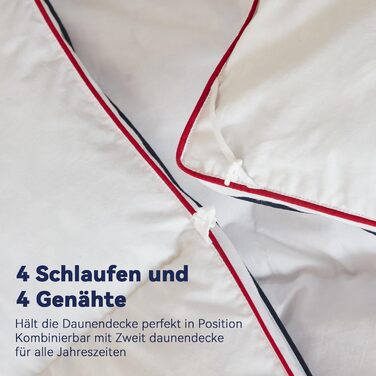 Преміум ковдра з гусячого пуху та пера 135x200 см, всесезонна, 100% бавовна, сертифікація Öko-TEX 100, DOWN Pass, RDS