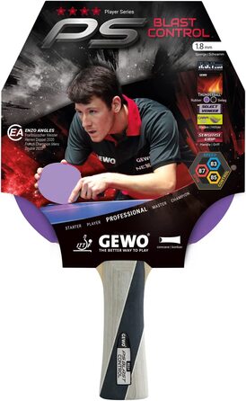 Ракетки для настільного тенісу GEWO PS Blast Control-професійні ракетки для настільного тенісу, схвалені ITTF-готові ракетки з керованим покриттям Thunderball 2 і високими обертальними властивостями, увігнуті, губчасті 1,8 мм