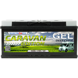 Гелева батарея 12 В 120 Ач Caravan Edition Сонячні батареї GEL Technology 12 В батарея сонячна, сонячна батарея Акумулятор для човнів Автофургони, Караван кемпінг (140 Ач)