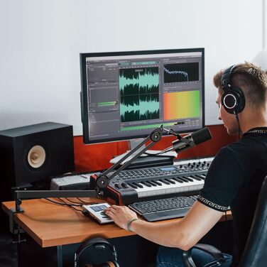 Мікрофонна стійка TONOR T40LP низькопрофільна, регульована, для геймінгу, подкастів, запису, 74 см, чорна