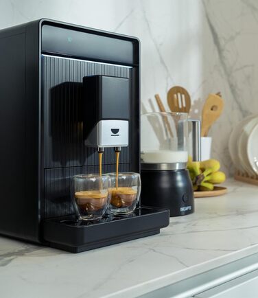 Кавомашина Incapto Aura автоматична з вбудованим млином | 19 bar | 2 чашки | 1.5 л резервуар | Thermoblock | Автоматичне очищення (Чорний)