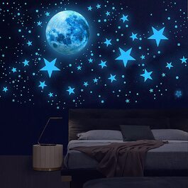 Самоклеючі наклейки на стіни з сяючими зірками і Місяцем, 1012 шт.