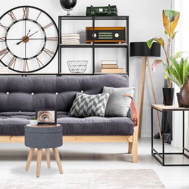 Relaxdays Круглий пуф з функцією столику