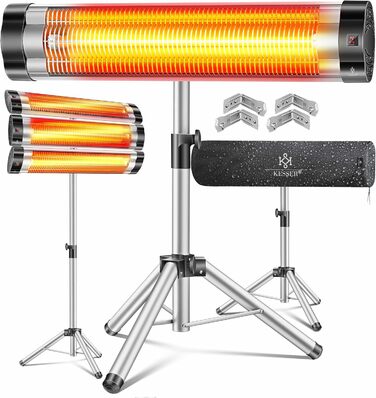 Інфрачервовий обігрівач KESSER® 2500W з захисним чохлом та телескопічним штативом – для тераси, вітальні, дачі