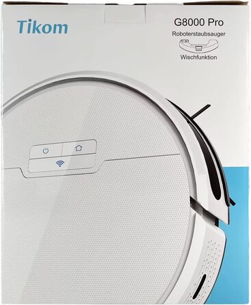 Робот-пилосос і швага Tikom G8000 Pro, 4500 Па, самозарядка, Wi-Fi, 150 хв, для шерсті домашніх тварин, килима, твердої підлоги