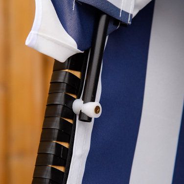 Пляжний крісло-лежак з дахом та столом, блакитний