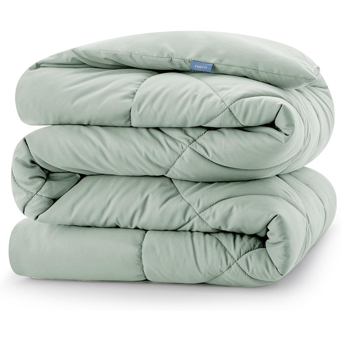 Ковдра CozyLux 200x200 см для всіх сезонів, ковдра з мікрофібри 300gsm, біла, 200x200 см, дихаюча, для сну