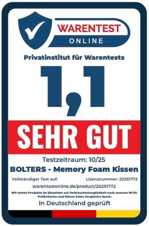 Ортопедична подушка Bolters з Memory Foam для шиї – проти болю в шиї. Зручна для тих, хто спить на боці та на спині. Дихаюча, знімний чохол, форма стабільна. Рейтинг – 1,1